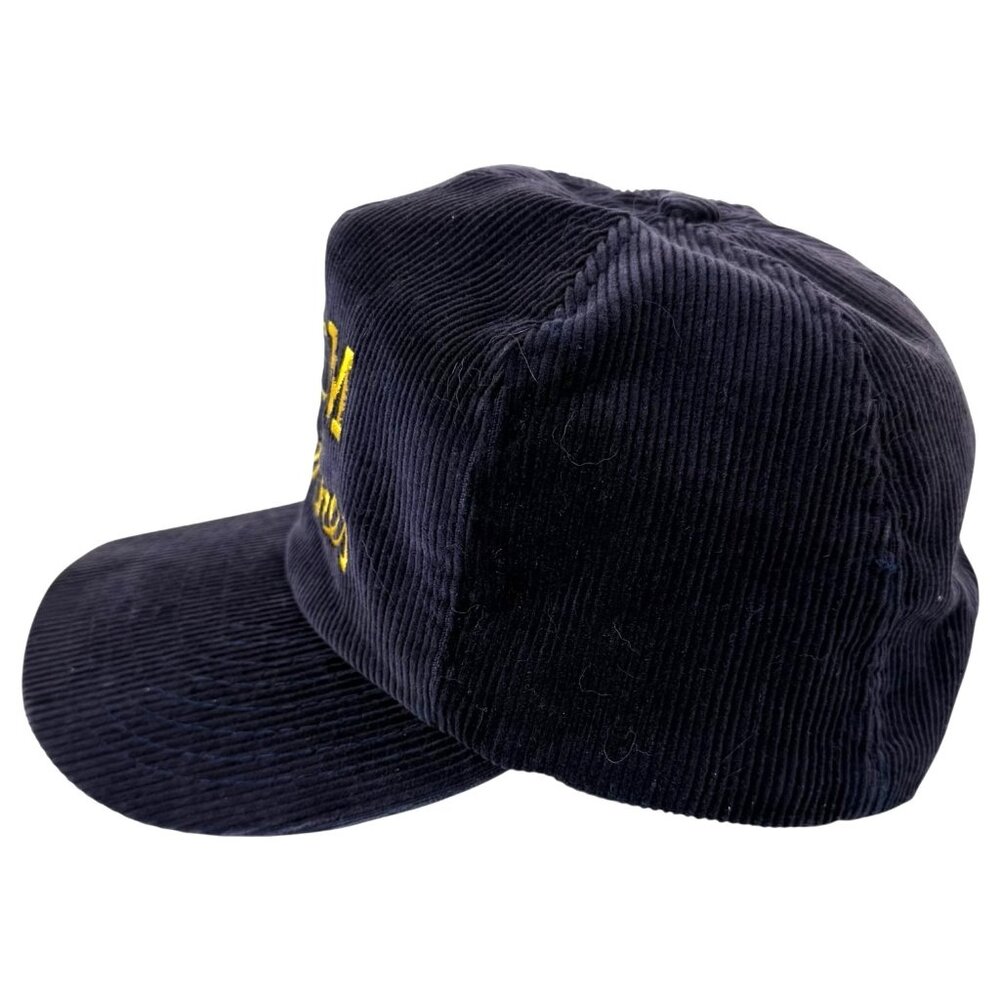 Vintage University Of Michigan Wolverines Corduroy Hat SnapBack Embroidered Blue - Picture 5 of 12
